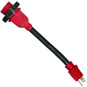 Mighty Cord RV Power Cord Adapter - 30 Amp Twist Lock Female to 15 Amp Male
