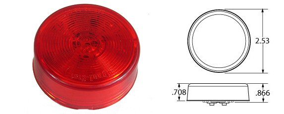 TRUCK-LITE 2-1/2" Round LED Marker Light, Red