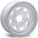 Americana Tire and Wheel 20232 Trailer Wheel White With Stripes 13"x4.5" 5 lug on 4.5"