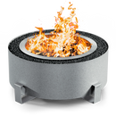 Luxeve 24 Smokeless Fire Pit with Lid & Glass (Silver Vein)