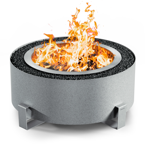 Luxeve 24 Smokeless Fire Pit with Lid & Glass (Silver Vein)