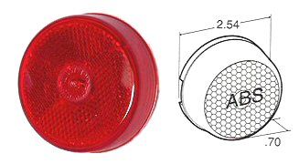 Truck-Lite 2-1/2" Reflector/Marker Light, Red Incandescent