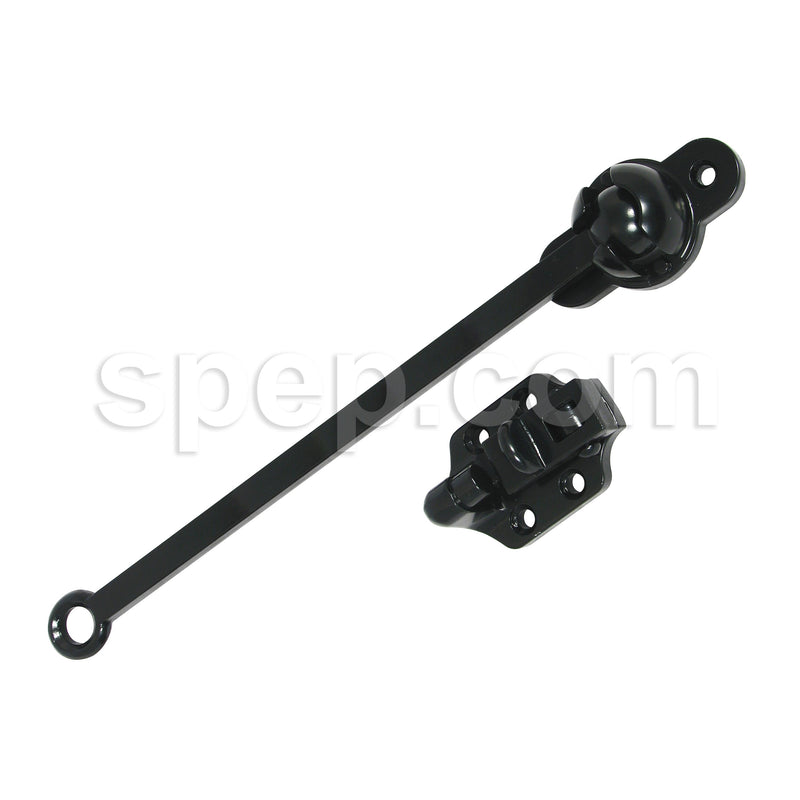 Three Piece Socket Door Holder with 10.00" Arm Black