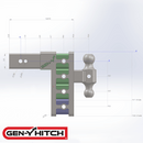 Gen-Y Adjustable 2-Ball Mount w/ Stacked Receivers for 3" Hitch - 9" Drop/Rise - 32K