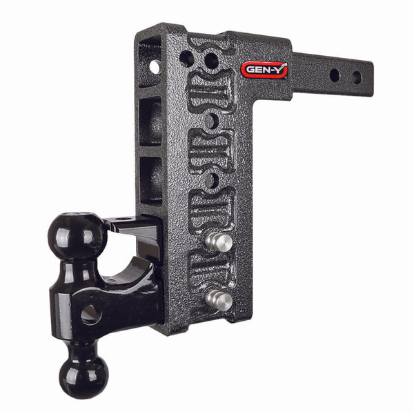 Gen-Y Adjustable 2-Ball Mount w/ Stacked Receivers - 2" Hitch - 7-1/2" Drop/Rise - 16K