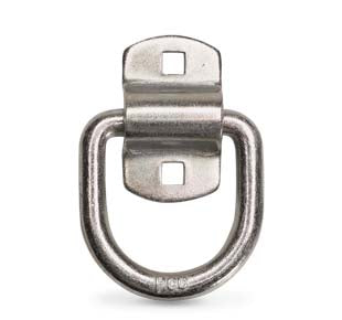 D-Ring; 1/2 Inch Pin; 4000 Pound Weight Rating; Forged Construction; With Bolt-On Clip