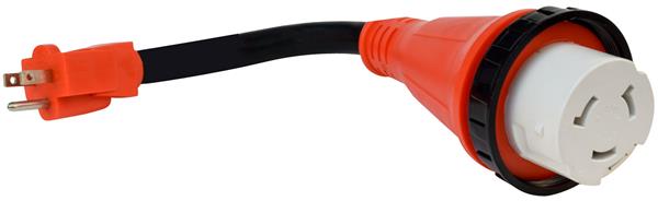 Mighty Cord RV Power Cord Adapter - 50 Amp Twist Lock Female to 15 Amp Male