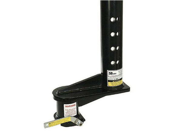 GOOSENECK COUPLER - Adjustable; Square; 9 Inch Offset; 24000 Pound Capacity; 2-5/16 Inch Ball; For Trailers With 4-1/2 Inch ID Tube; 1 Inch Holes thru Sides; 27-7/8 Inch Overall Height; Black